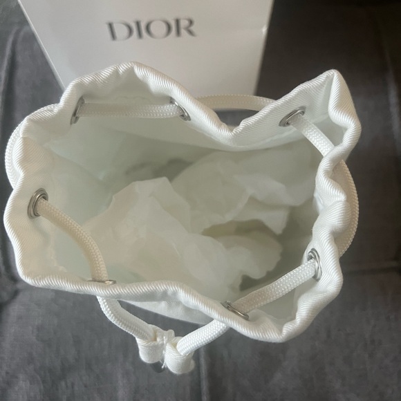 Dior White Drawstring Pouch - Picture 3 of 3